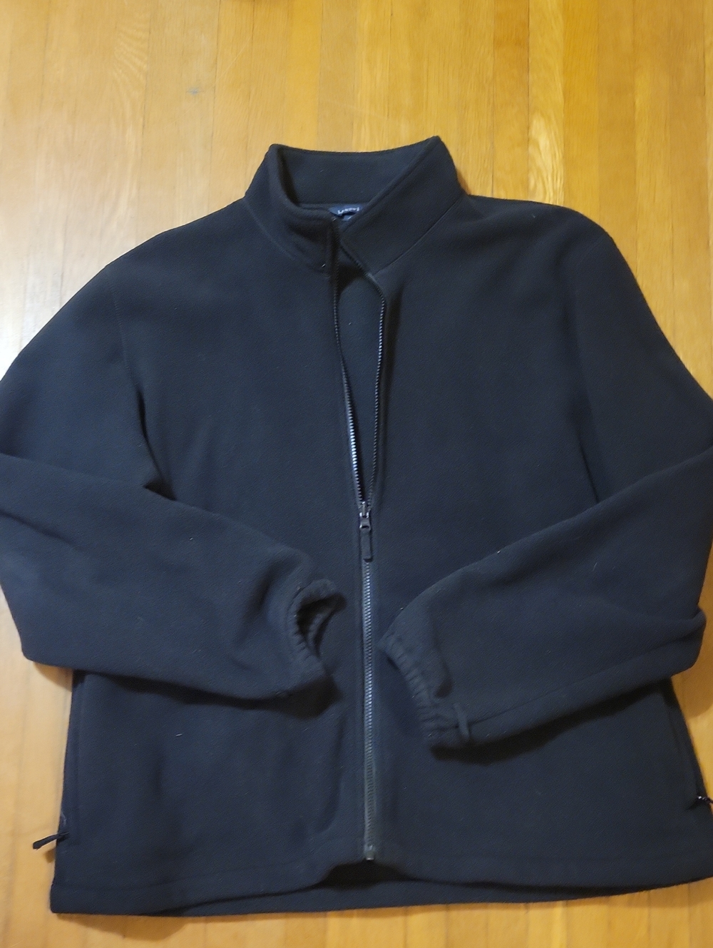 Lands' End Black Fleece Jacket with Logo Tag